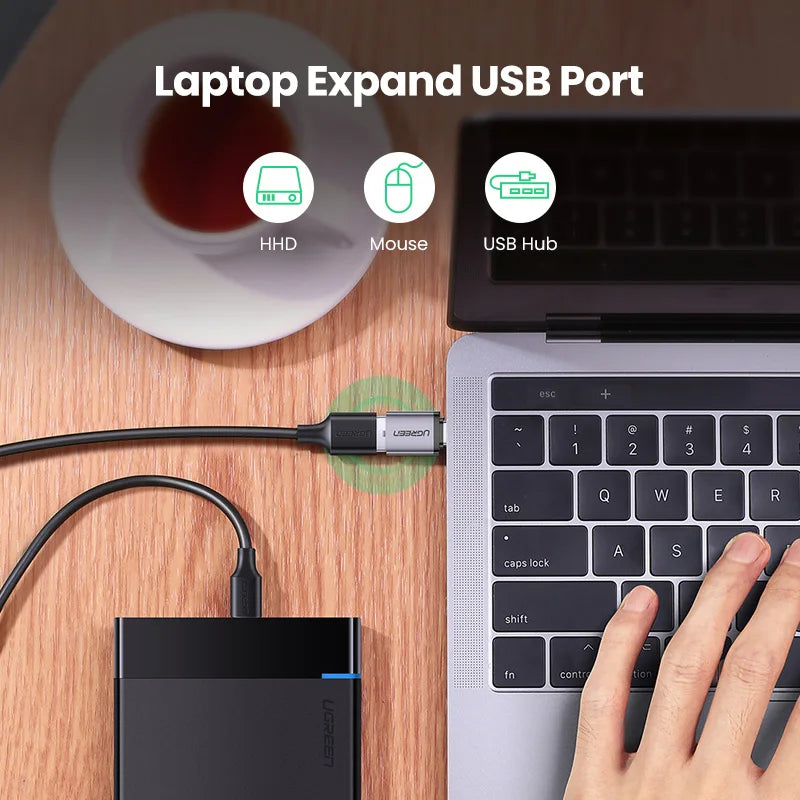 Adaptador UGREEN USB 3.1 para USB C Otg Com Lanyard (2 Pa...