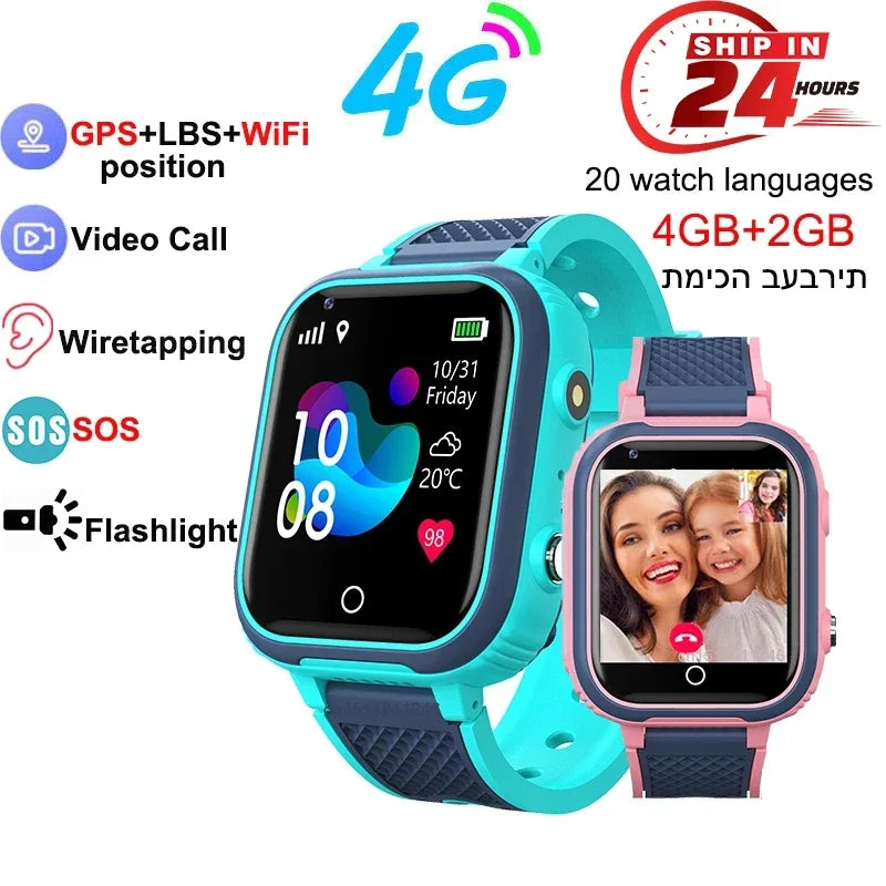 RELOGIO 4G Kids Smart Watch GPS WIFI Video Call SOS IP67 Waterproof Child Smartwatch Camera Monitor Tracker Location Phone Watch reloj